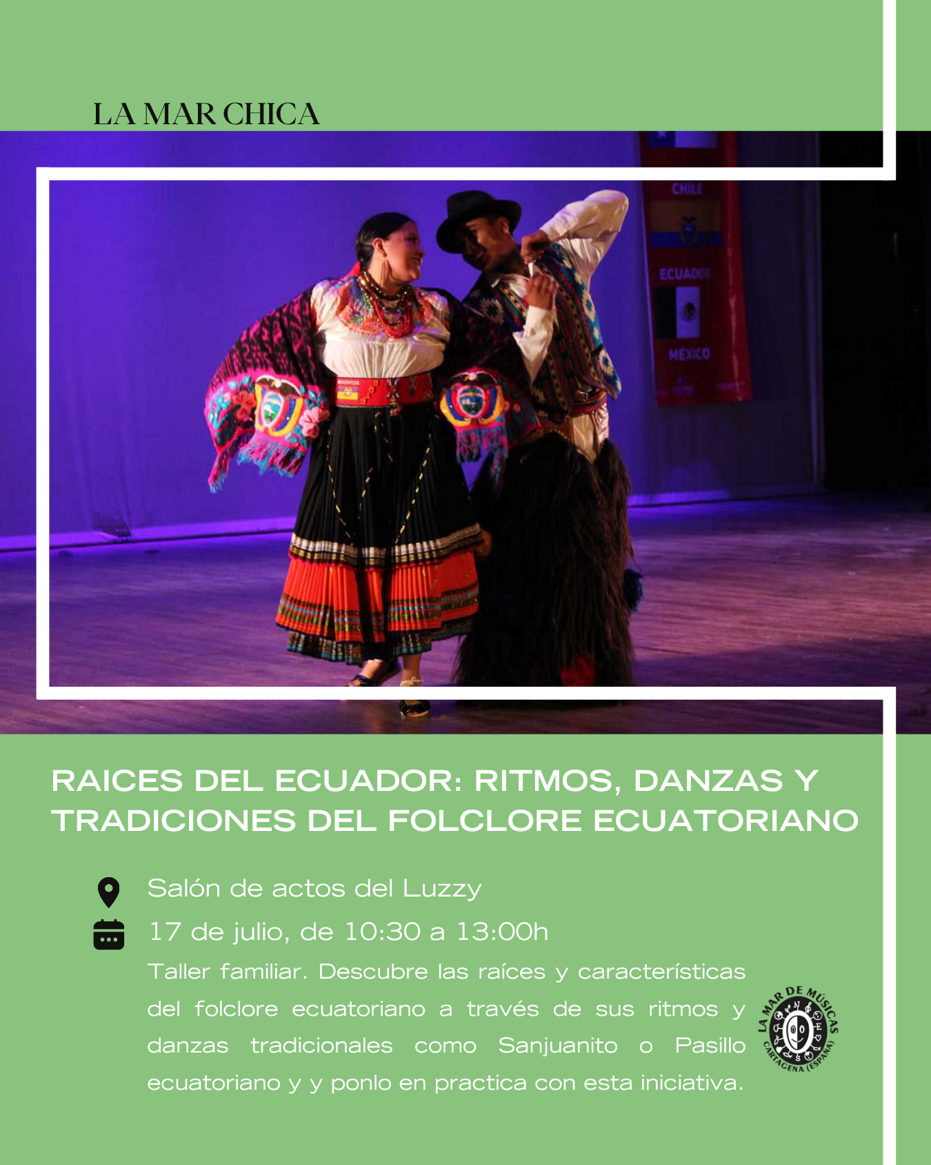 Imagen del Taller RAICES DEL ECUADOR: RITMOS, DANZAS Y TRADICIONES DEL FOLCLORE ECUATORIANO